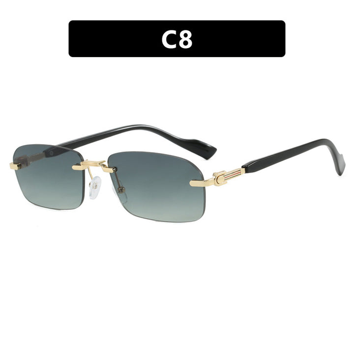 Dame solbrille med elegant metallramme og stilige tre detaljer Luvikno
