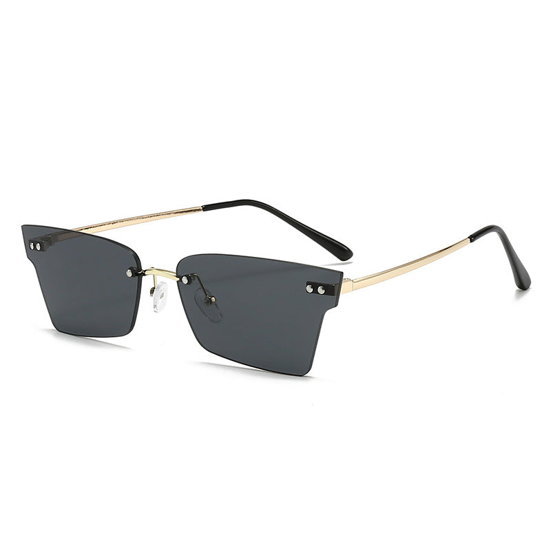 Dame trendy geometrisk solbrille med ultralett ramme Luvikno