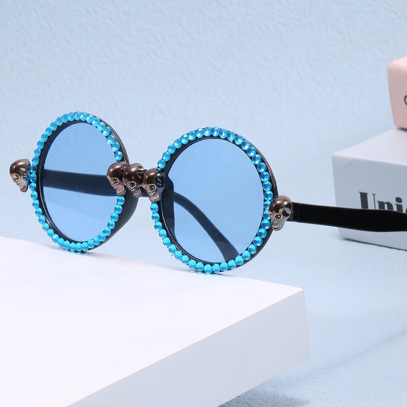 Dame Ekstravagant rund solbrille Luvikno
