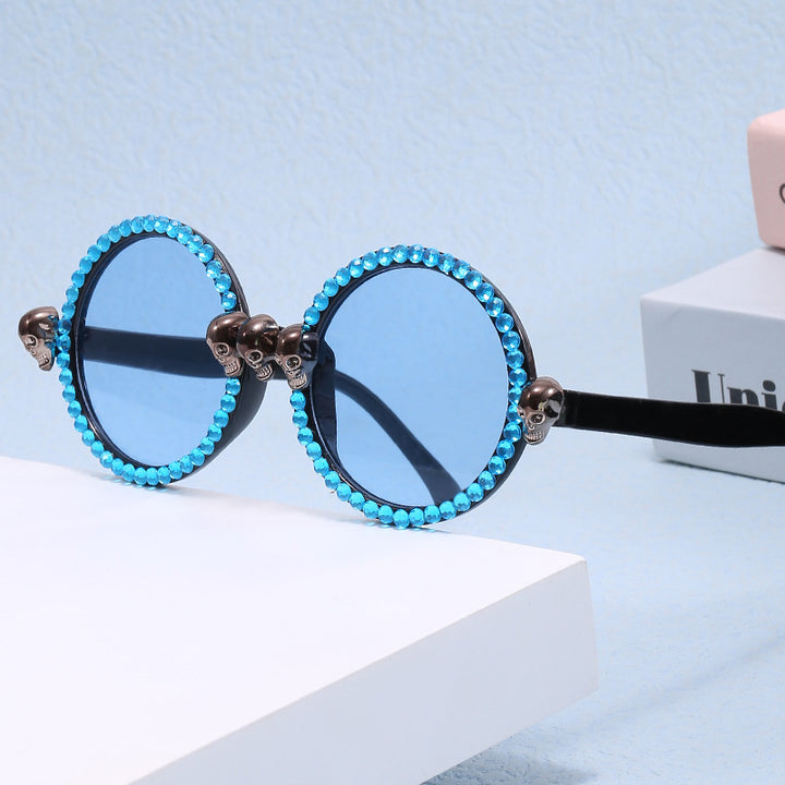 Dame Ekstravagant rund solbrille Luvikno