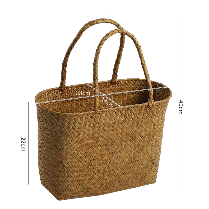 Unisex handlebag laget av flettet naturmateriale Luvikno