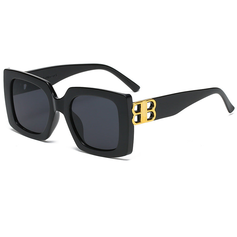 Dame oversized solbrille med elegant design og luksuriøse detaljer Luvikno