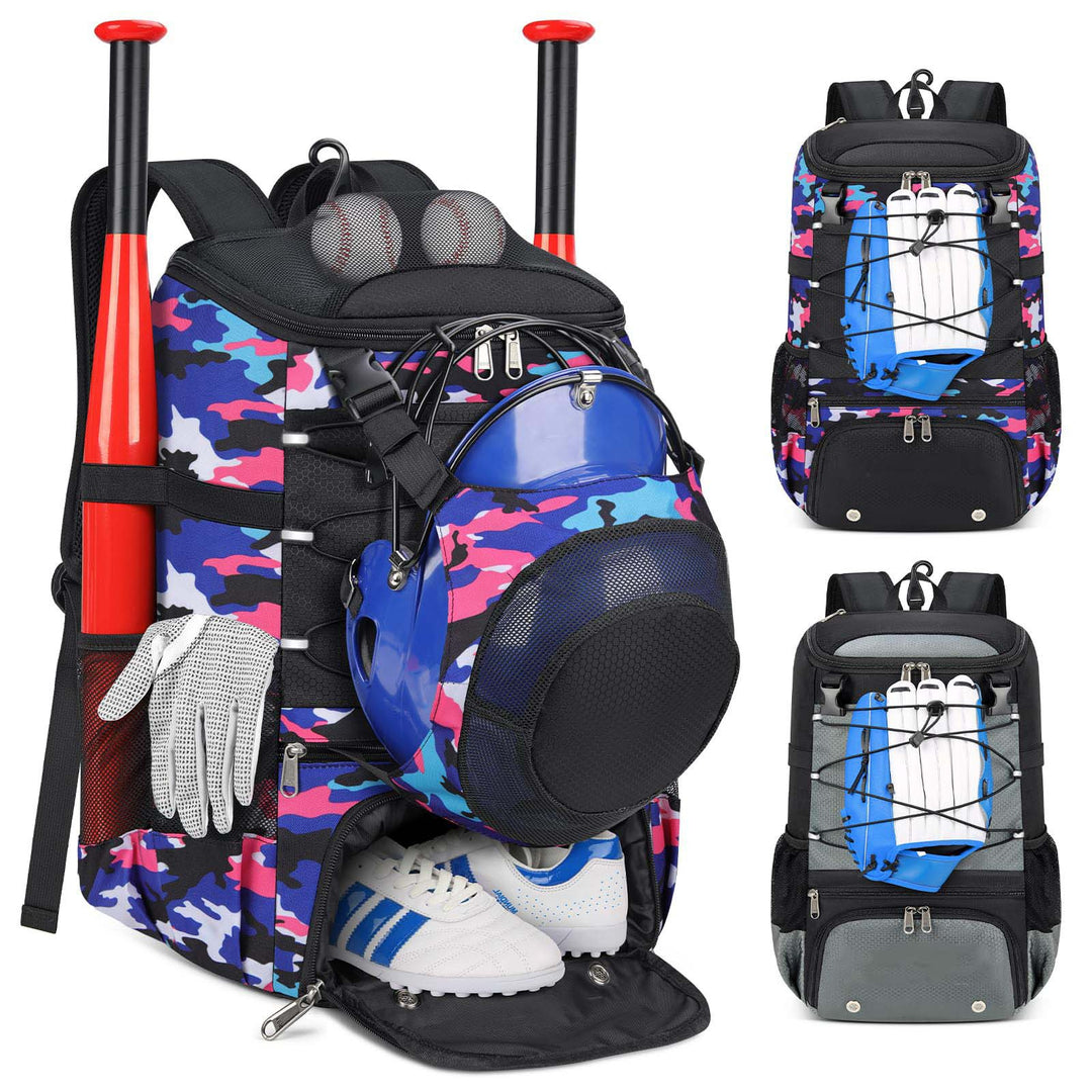Unisex sporty baseball ryggsekk med spesielle rom for utstyr Luvikno