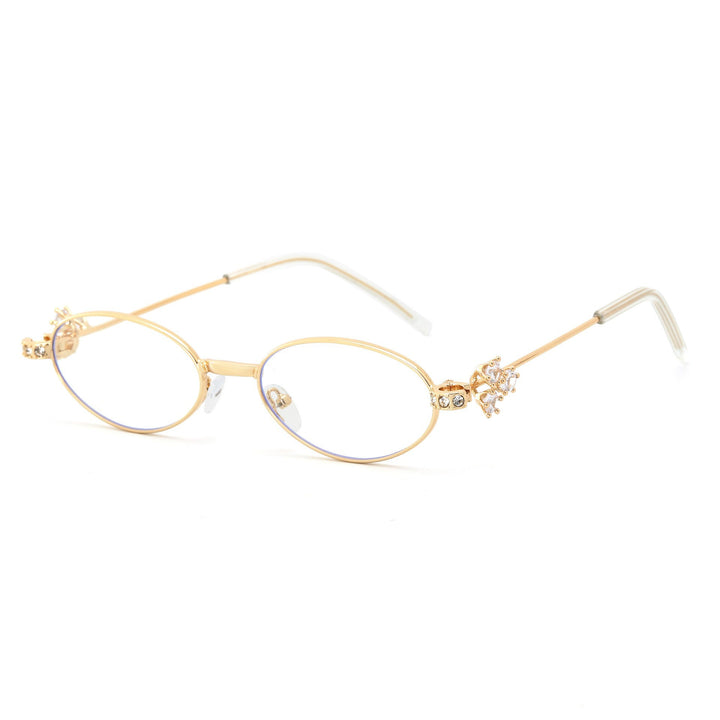Dame Designer solbrille med elegant, speilvendt ramme og stilige dekorasjoner Luvikno