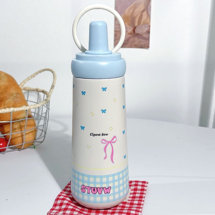 Damen stilvolle Trinkflasche mit elegantem Schleifenmotiv Luvikno