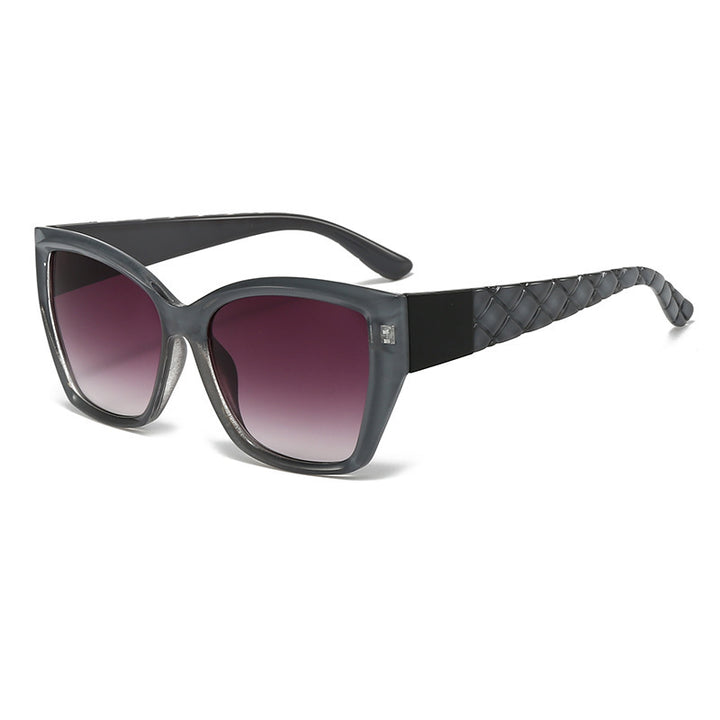Dame Oversized Cat-Eye Solbriller med stilige aksenter Luvikno