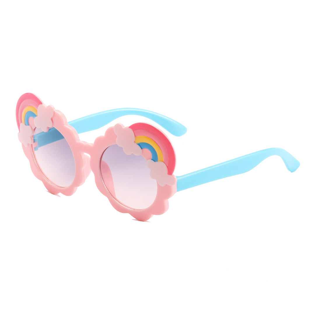 Dame designorientert solbrille med blomsterformet ramme Luvikno