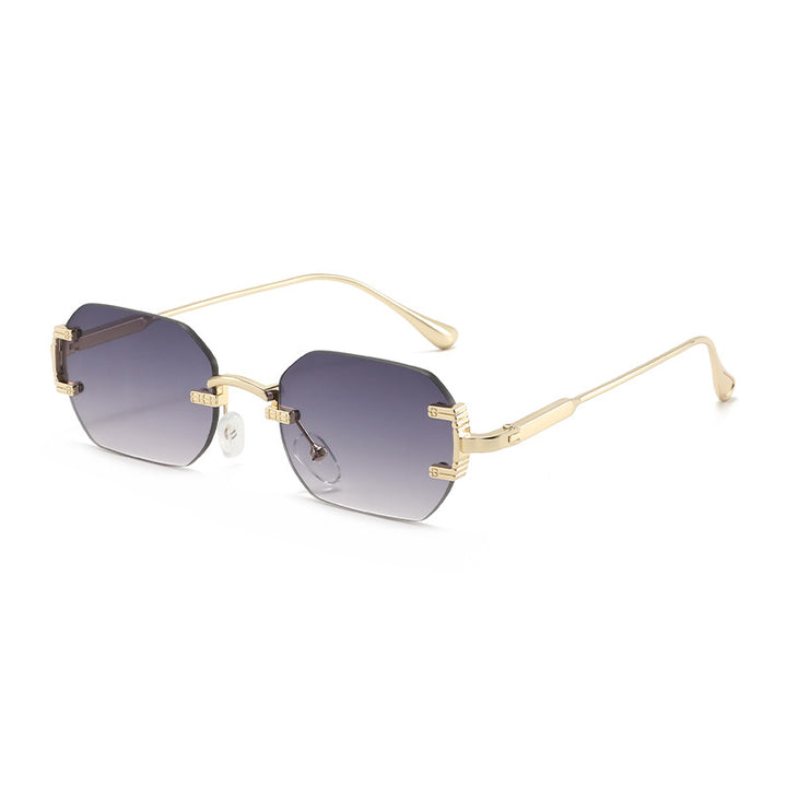 Damer geometrisk solbrille med luksuriøs metallramme og beskyttende UV-filter Luvikno