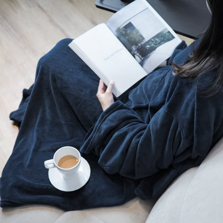 Dame kosesl blanket med ermer og lommer Luvikno