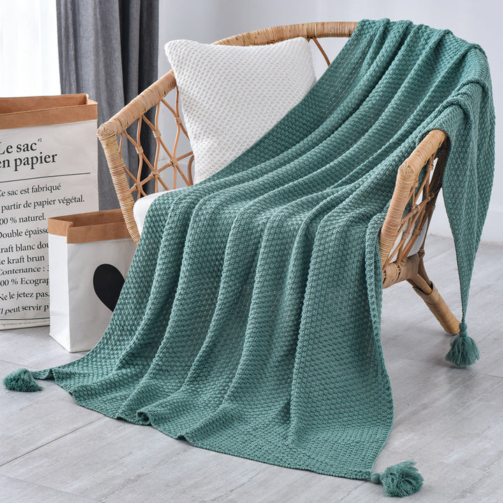 Kvinne Elegant Vaffelstruktur Teppe Luvikno