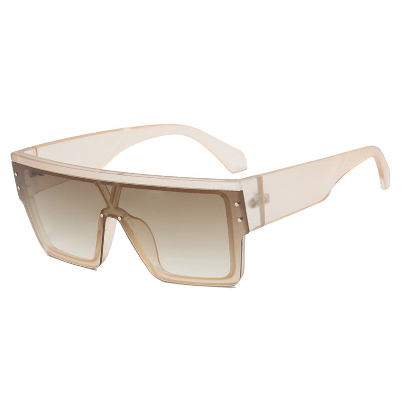 Dame futuristisk Oversized-solbrille med klare glass Luvikno