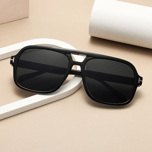 Dame Modischer quadratischer Solbrille med robust ramme Luvikno