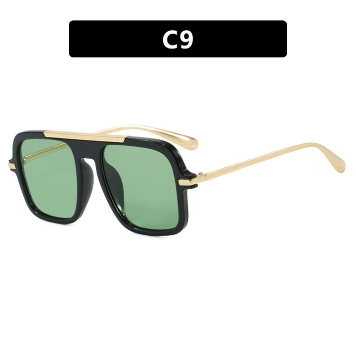 Dame kvadratisk solbrille med luksuriøs metallramme og robuste glass Luvikno