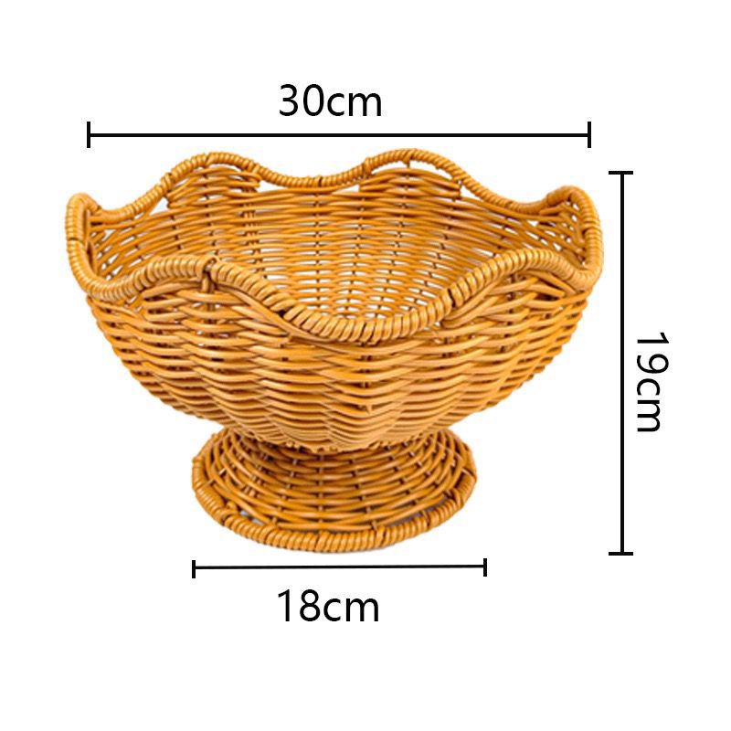 Unisex Rattan Fruktskål med elegante bølgelinjer Luvikno