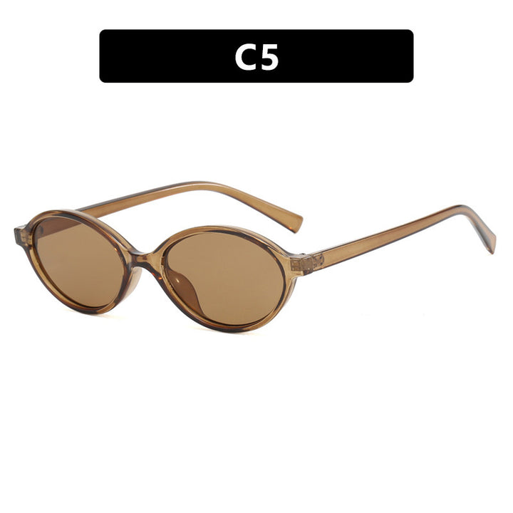 Dame moteriktig solbrille med unikt ovalt design Luvikno