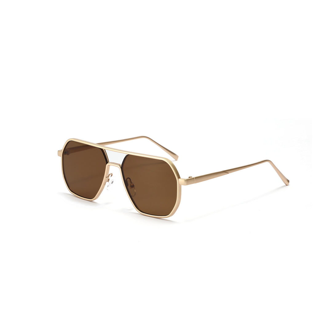 Dame moteriktig solbrille med elegant polygonal ramme Luvikno