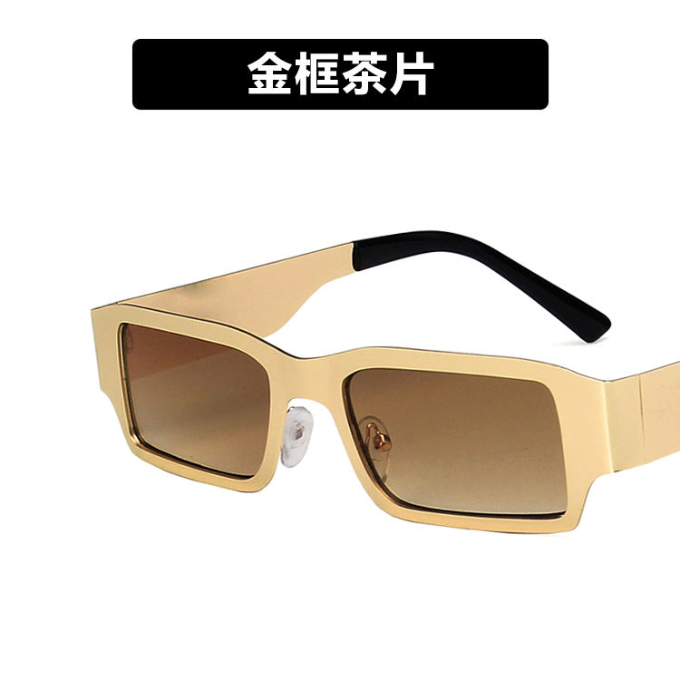 Dame geometrisk solbrille med beskyttende UV-filter og robust metallramme Luvikno