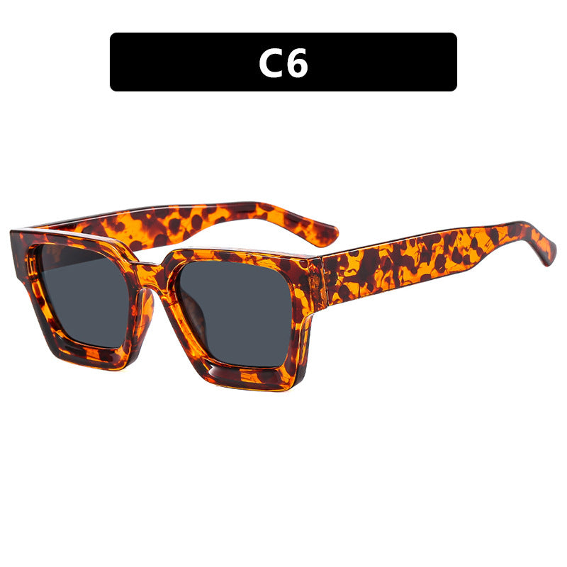 Damer moterik kvadratisk solbrille med robust ramme og gule glass Luvikno