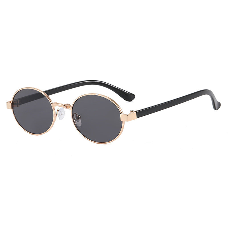 Dame rund brille med elegant metallramme og justerbare nesepads Luvikno