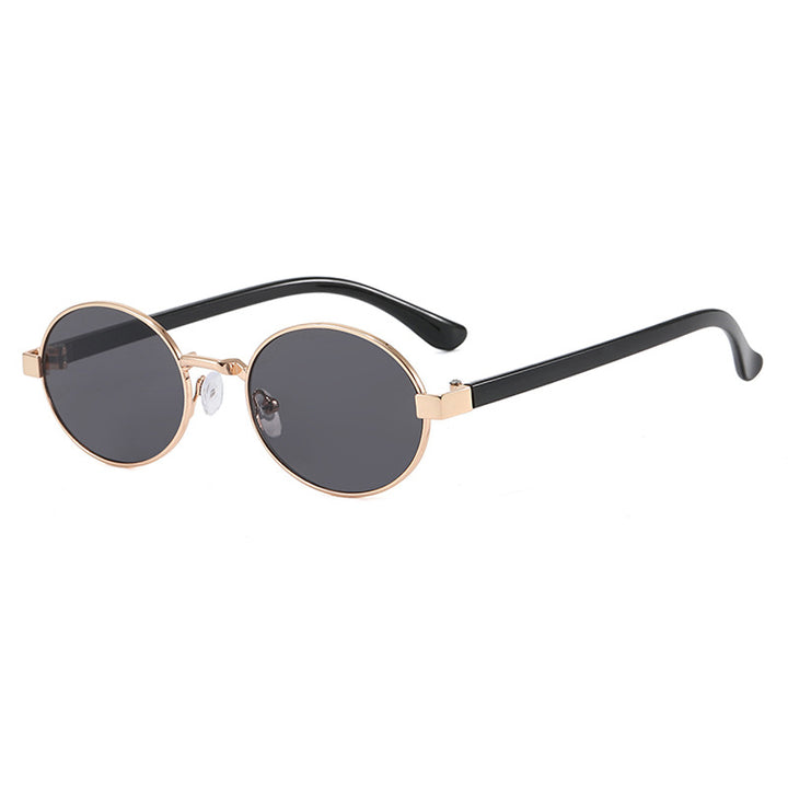 Dame rund brille med elegant metallramme og justerbare nesepads Luvikno