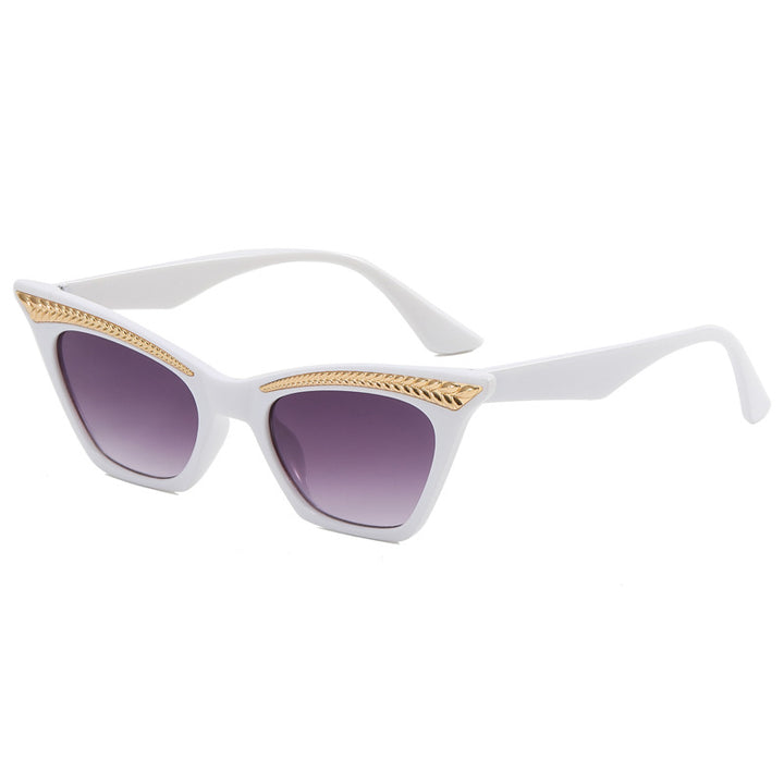 Dame Cat-Eye solbrille med luksuriøs detalj Luvikno