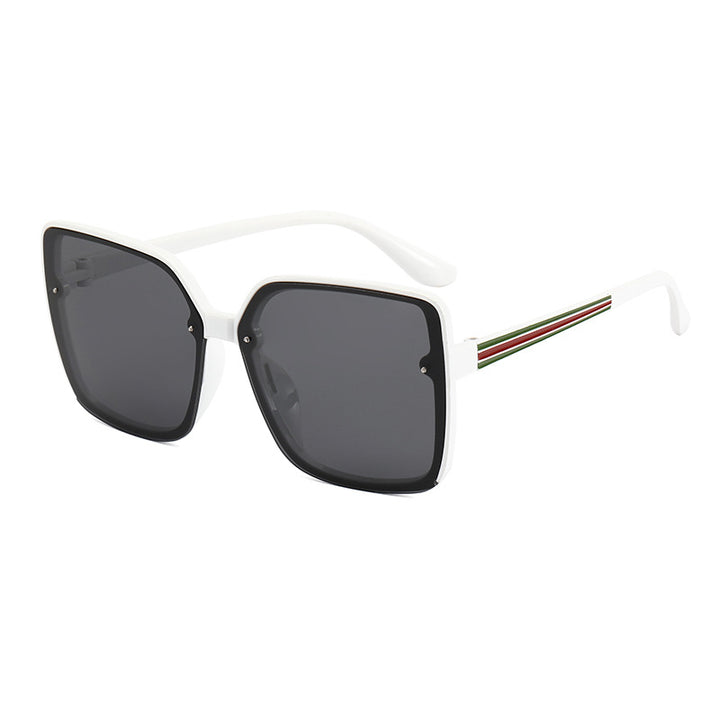 Dame Oversized-firkantet solbrille med kontrasterende ramme Luvikno