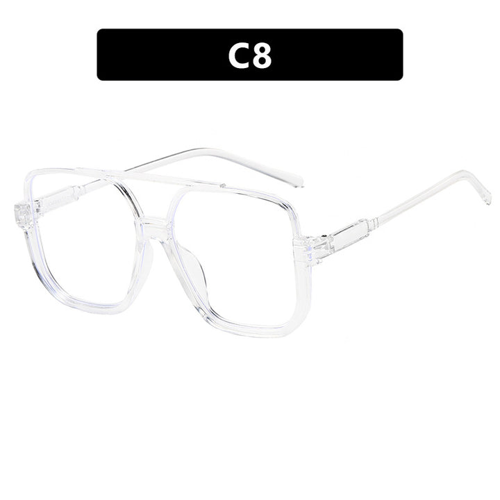 Dame kvadratisk solbrille med gjennomsiktig ramme og grønntonet glass Luvikno