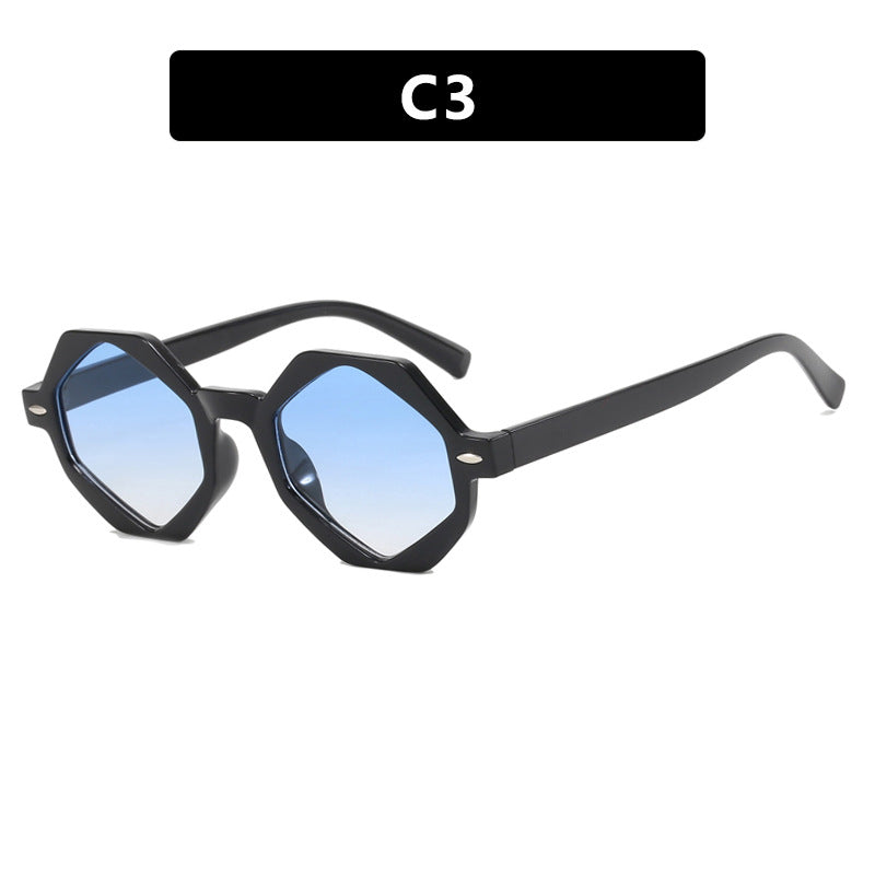 Dame trendig solbrille i moderne åttkant-design Luvikno