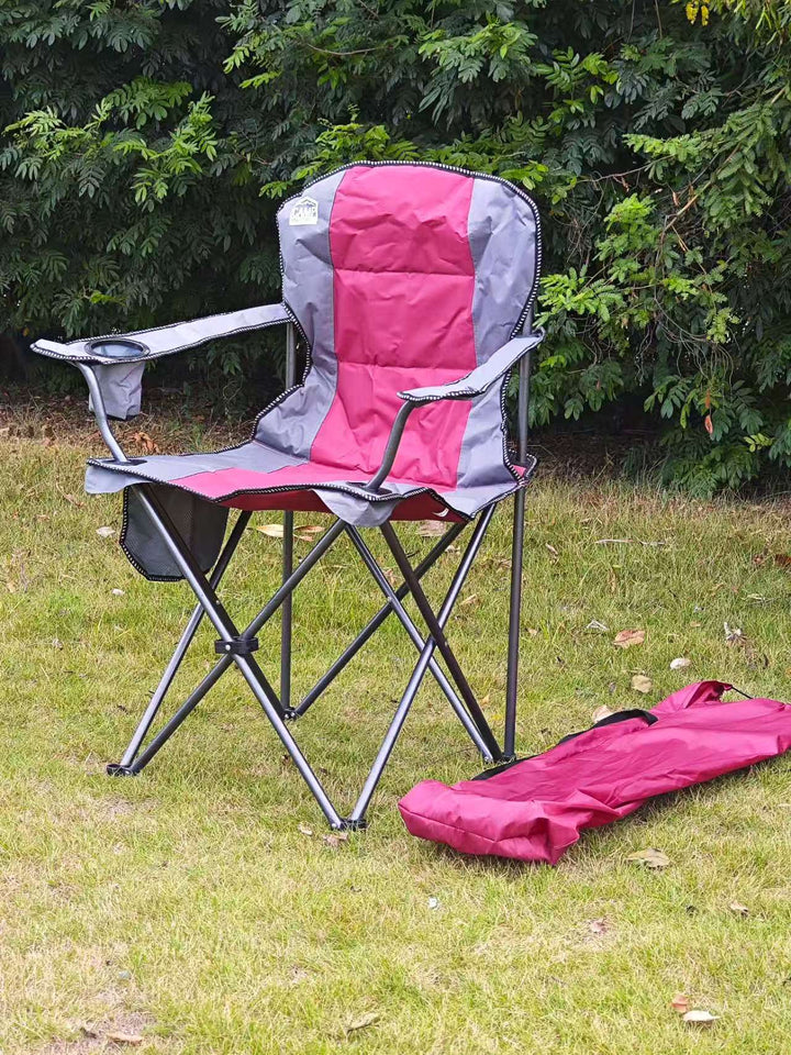 Kvinnens komfortable campingstol med koppholder Luvikno
