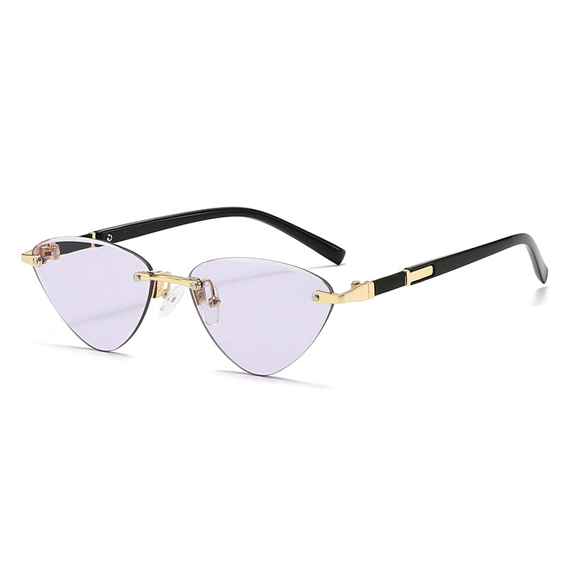 Dame moteriktig Cat-Eye solbrille med elegant metallramme Luvikno