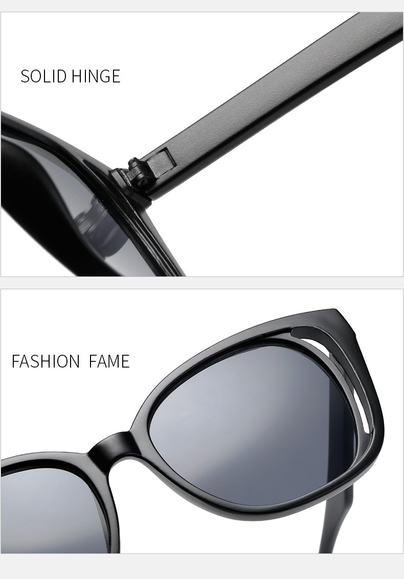 Dame stilige Cat-Eye solbriller med robust ramme Luvikno