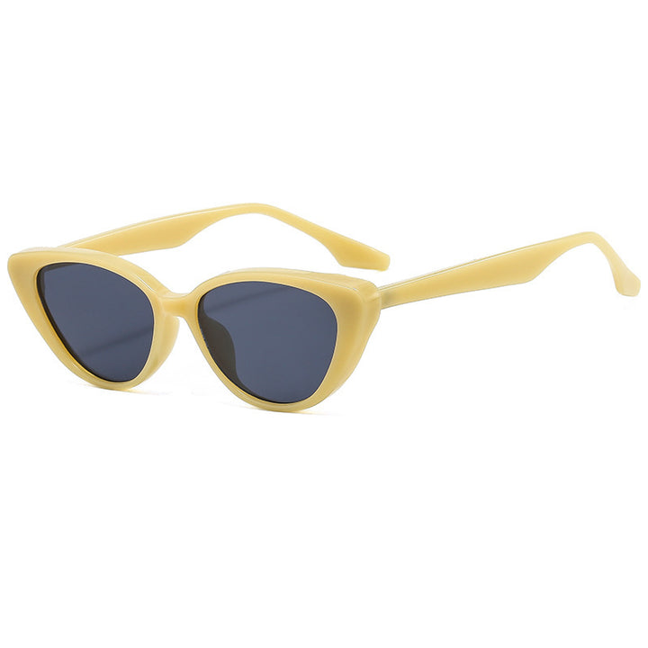 Dame Cat-Eye solbriller med moderne ekstrem ramme Luvikno