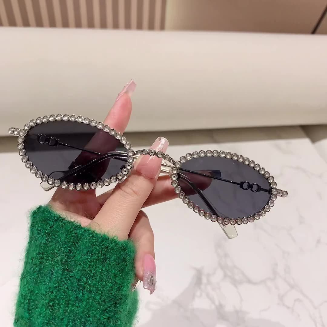 Damen Designer Brille ramme med ekstravagant perleinnramming Luvikno