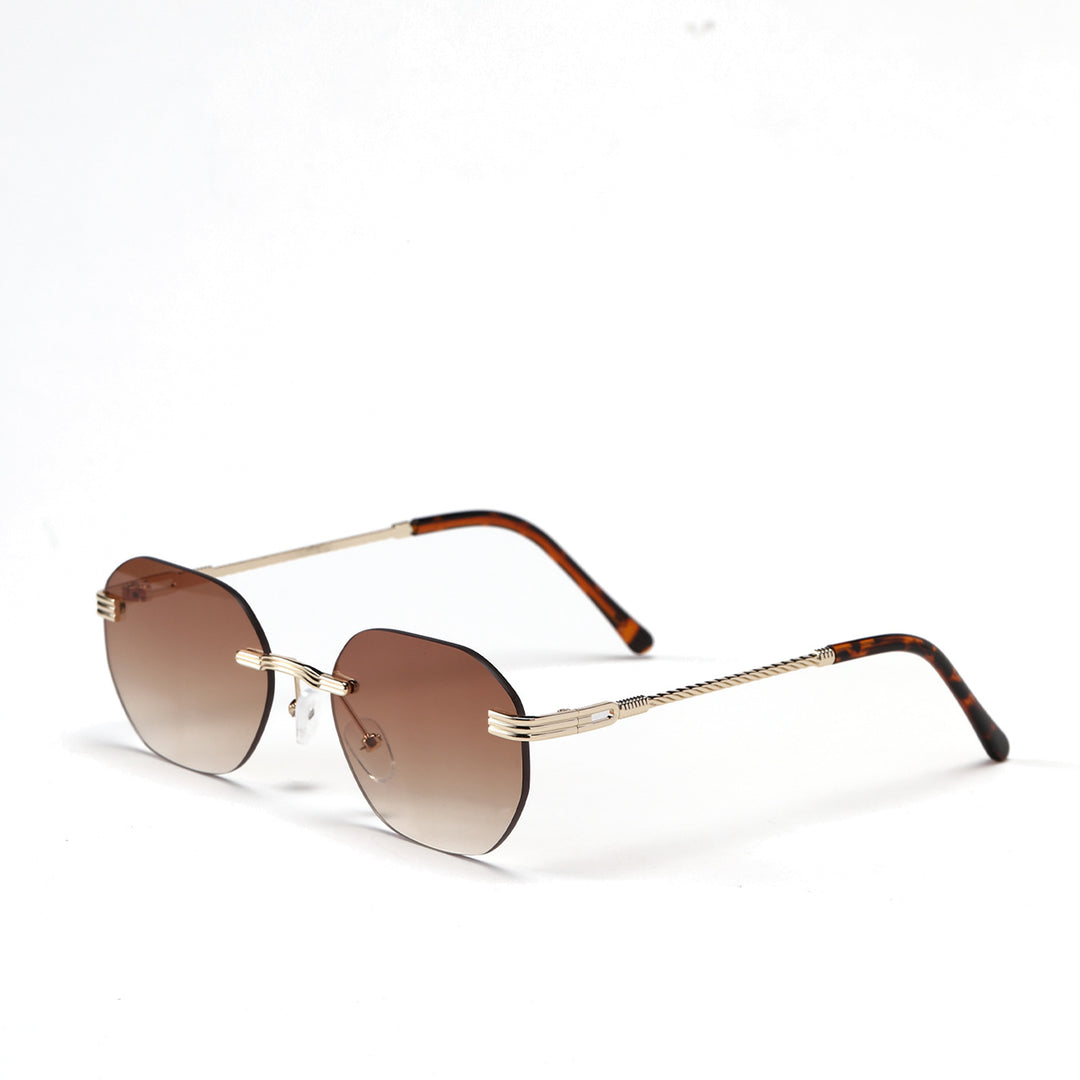 Dame geometrisk solbrille med elegant metallramme Luvikno