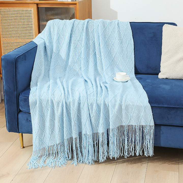 Damer cozy strikket teppe Luvikno