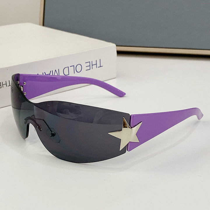 Dame moteriktig solbrille med kunstnerisk stjerneakcent Luvikno