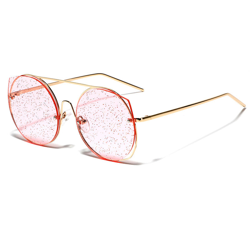 Dame oversized solbriller med glitrende glass Luvikno