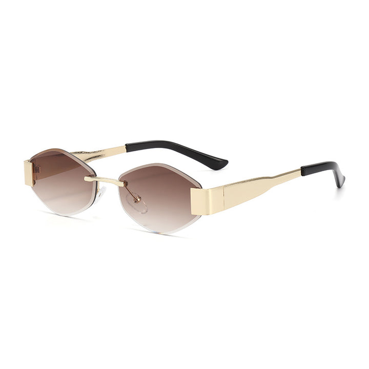 Dame motemessig solbrille med elegant åttekantet ramme og UV-beskyttelse Luvikno