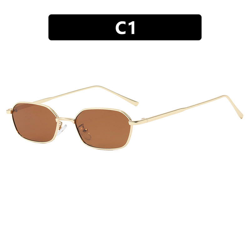 Dame geometrisk solbrille i minimalistisk design Luvikno