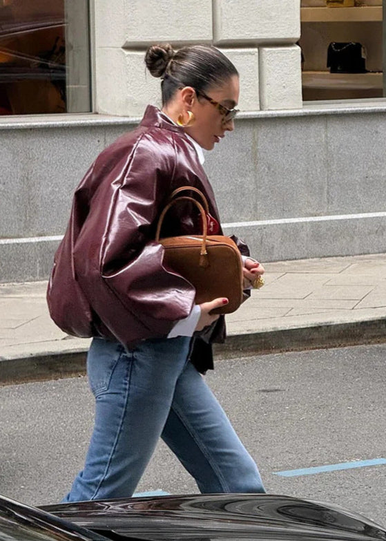 Luvik | Yli koko Kiiltävä keinonahkatakki