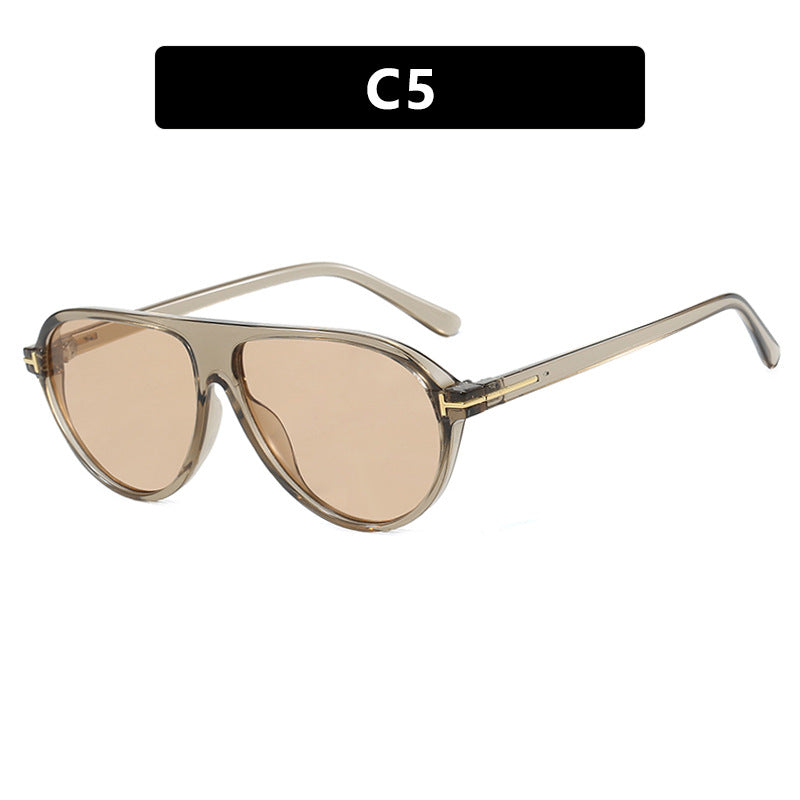 Dame trendy oversized solbriller med elegant metallramme og UV-beskyttelse Luvikno