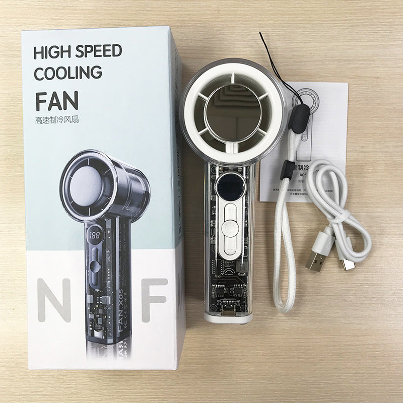 Kjøling transparent håndholdt bladeless høypresterende bærbar USB oppladbar vifte Luvikno