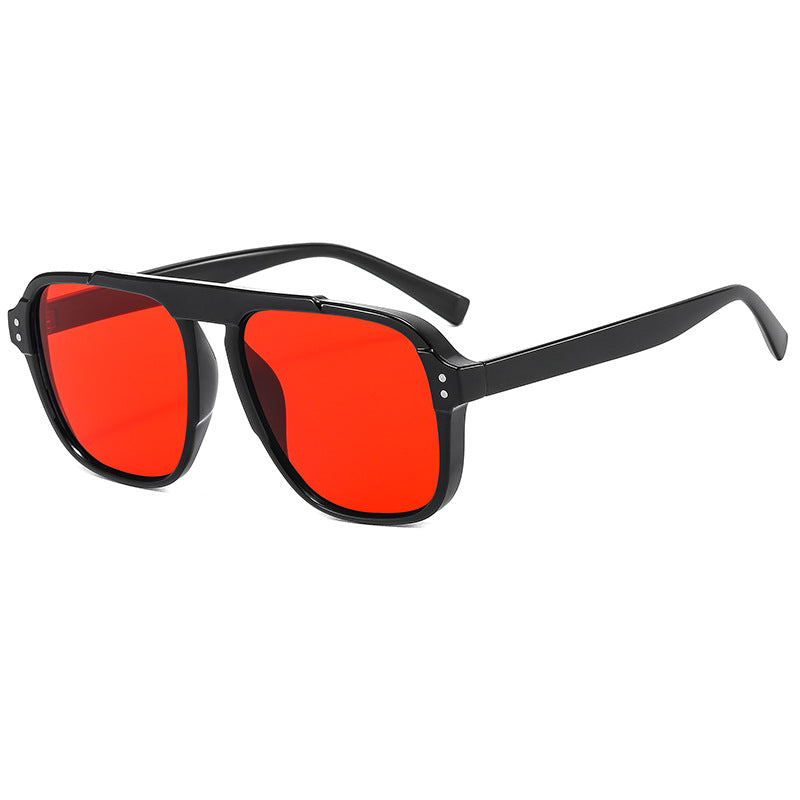 Dame geometrisk solbrille med polarisert gult glass Luvikno