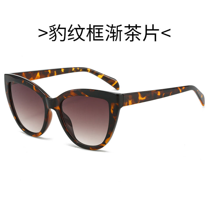 Dame Cat-Eye solbriller med transparent ramme og UV-beskyttelse Luvikno