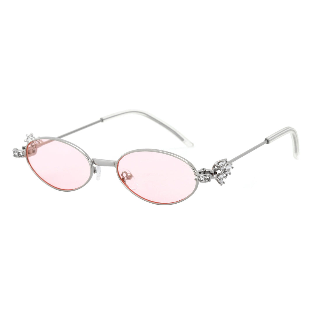 Dame Designer solbrille med elegant, speilvendt ramme og stilige dekorasjoner Luvikno