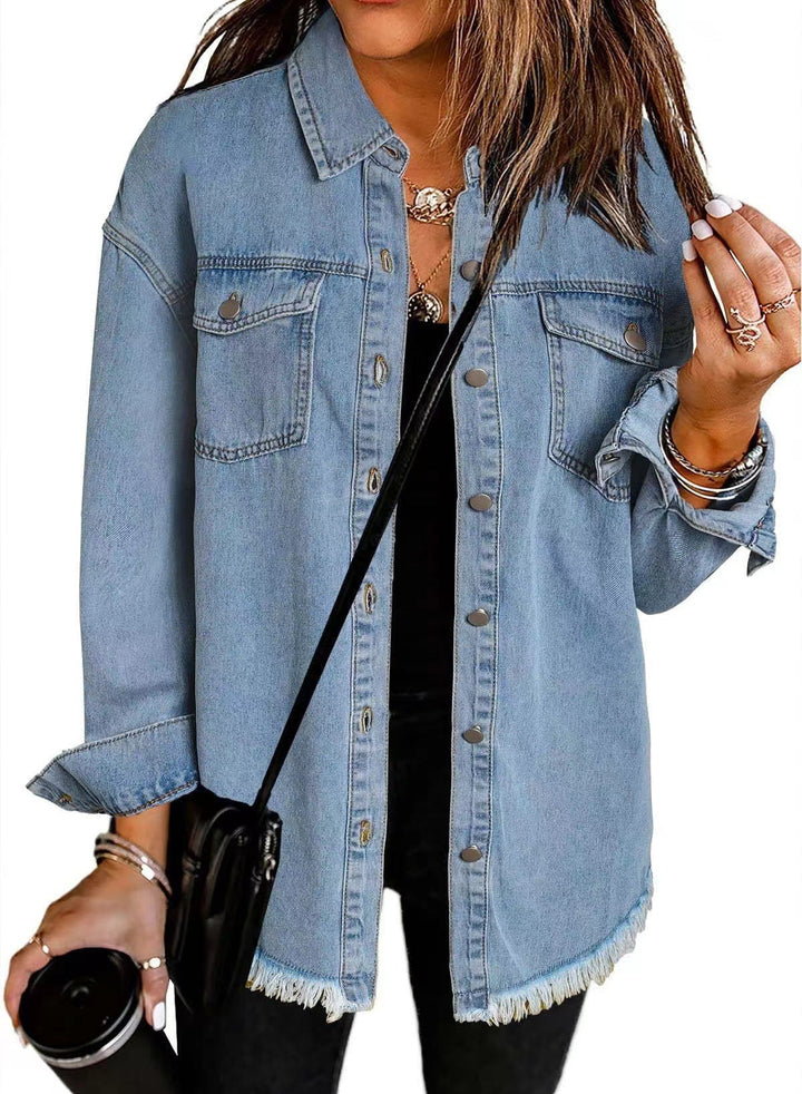 Femme Slitt Denim Vestjakke Luvik