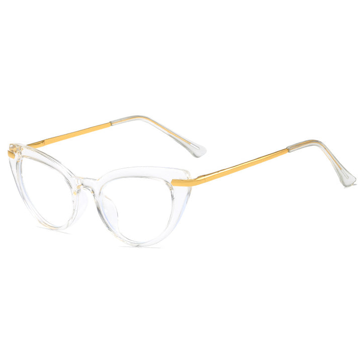 Dame Cat-Eye solbriller med glitrende metalramme Luvikno