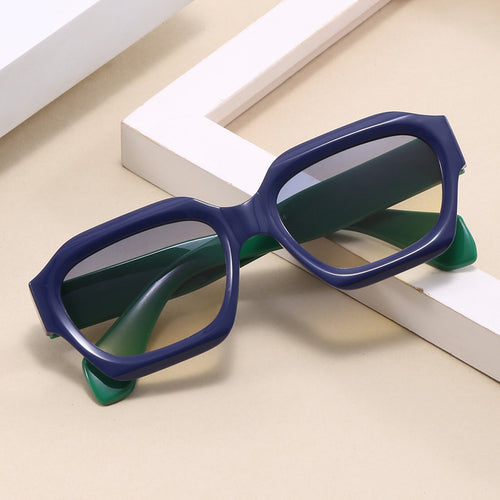 Dame modische geometriske oversized solbriller Luvikno