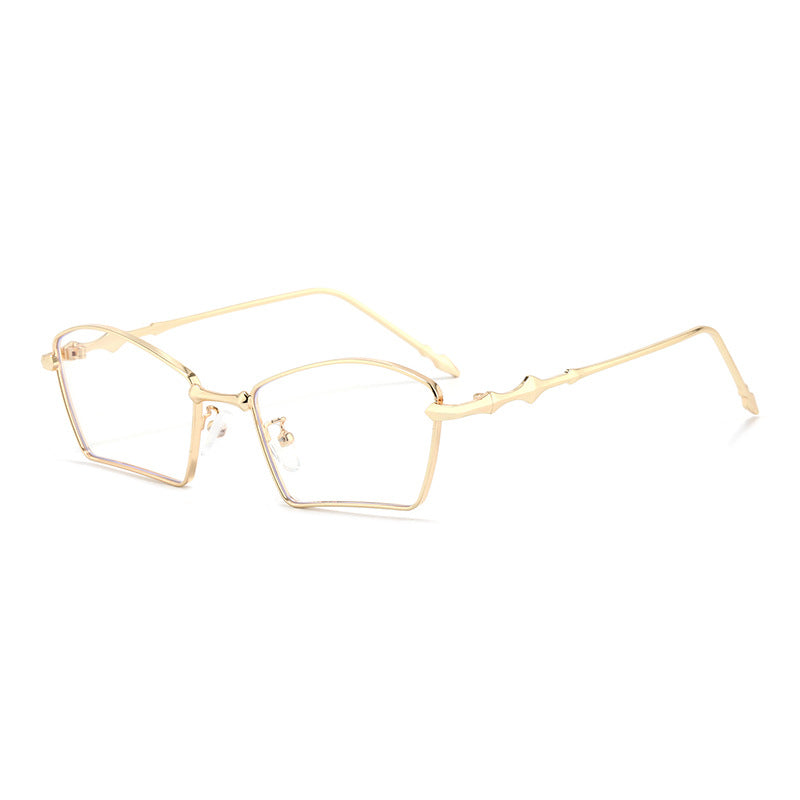 Dame trendy solbriller med geometrisk ramme og gradientlinser Luvikno