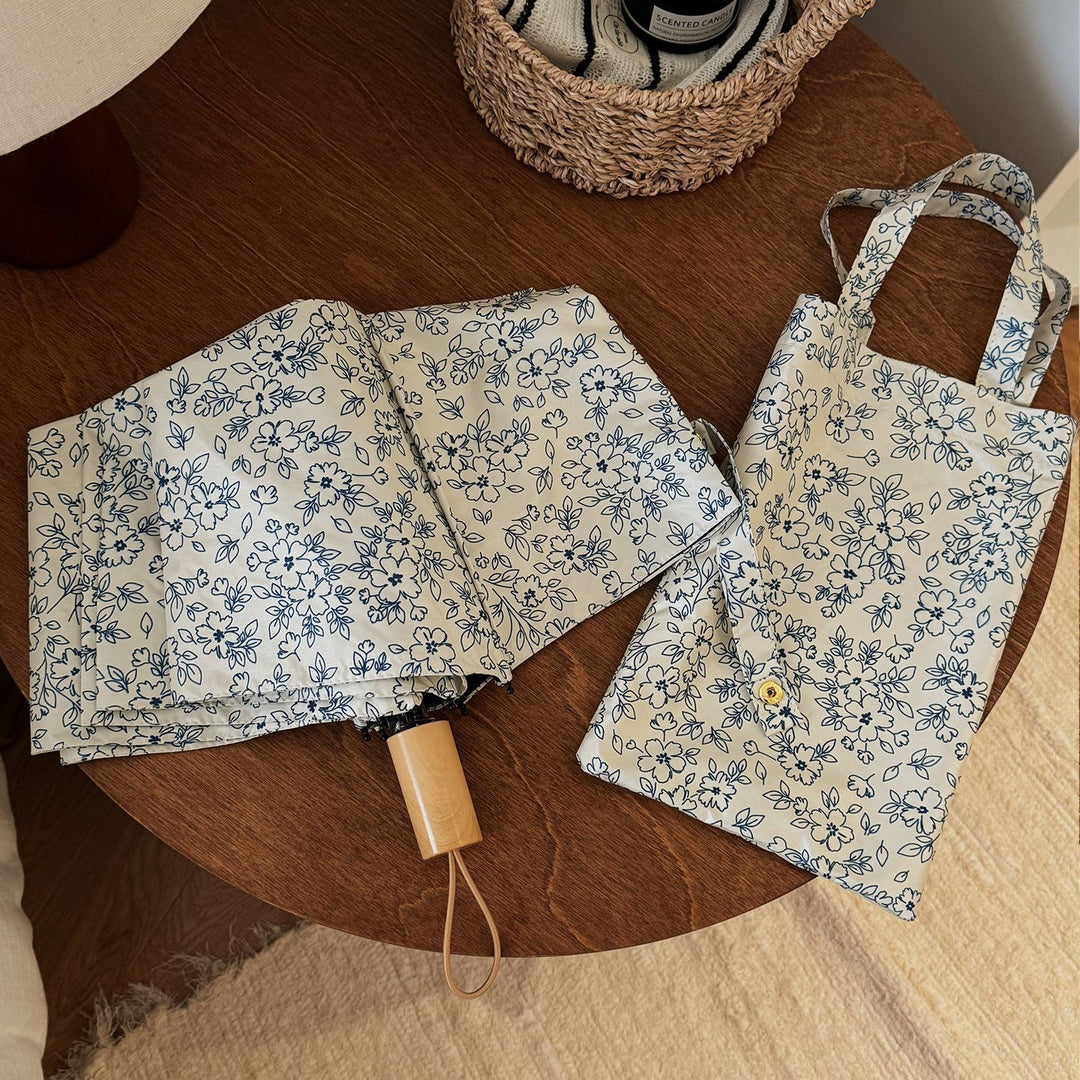 Damer sammenleggbare handleveske med blomstermotiv Luvikno
